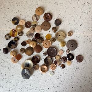 50+ Vintage Button Lot of Brown Buttons DIY Art Crafting Sewing Craft Mixed Set